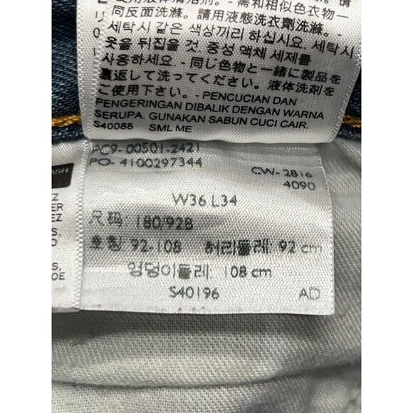 Levi's 501 Button Fly Straight Leg Medium Wash Men's Denim Jeans 36 X 34 - Picture 6 of 9